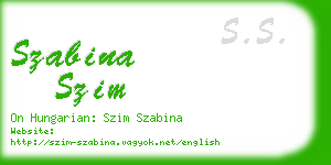 szabina szim business card